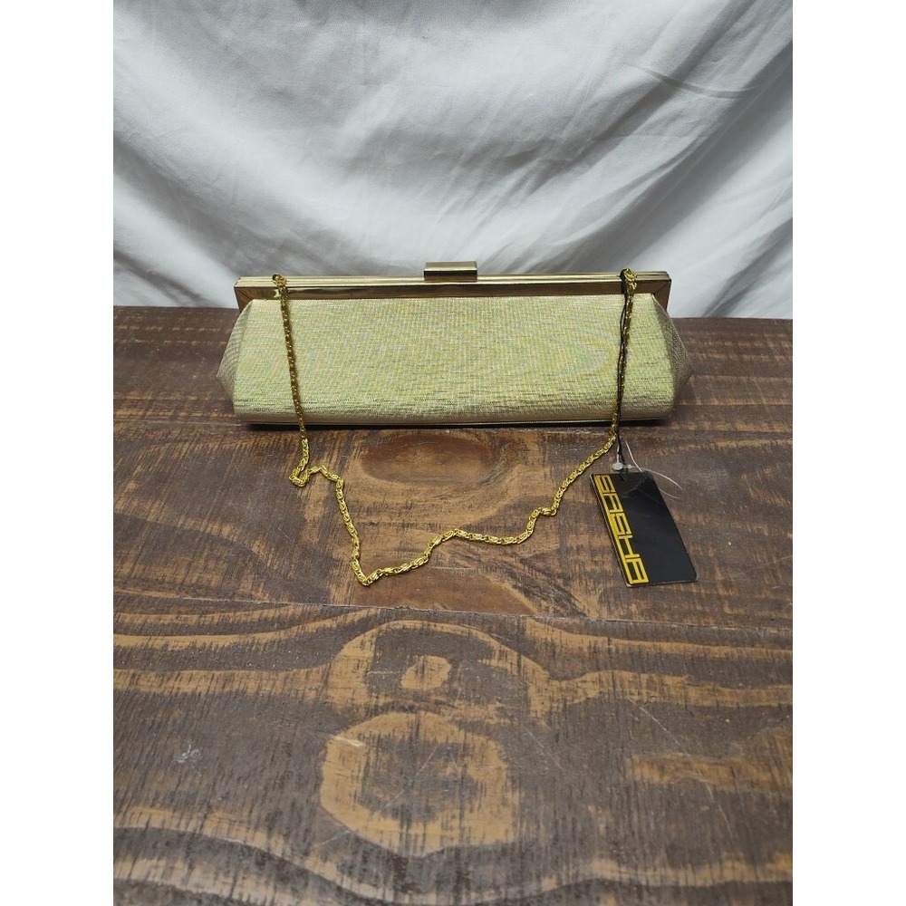 Sasha gold clutch bag with defects